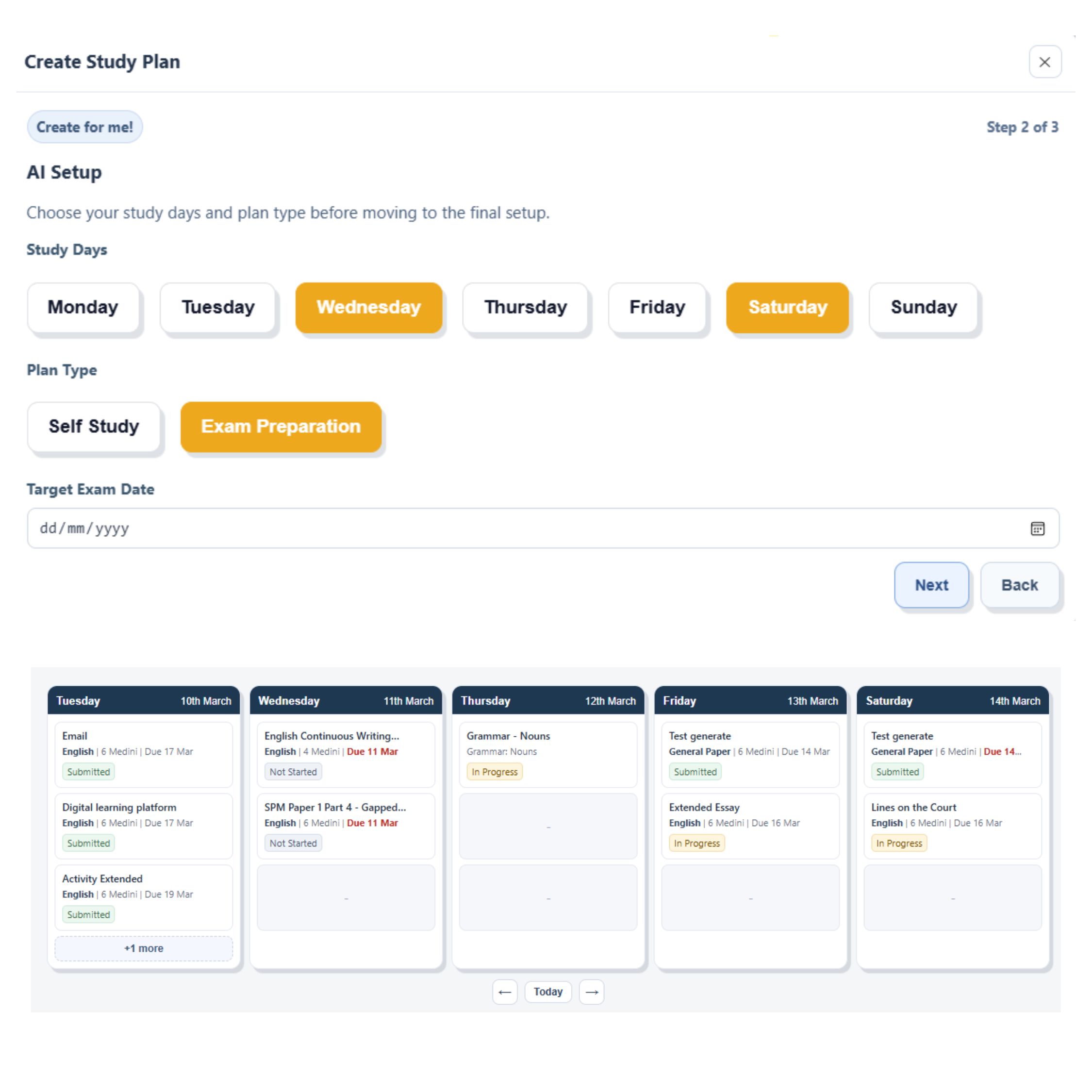 Student review of a study plan on Akademi.