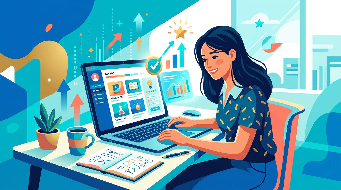 Student using Akademi with guided feedback and support