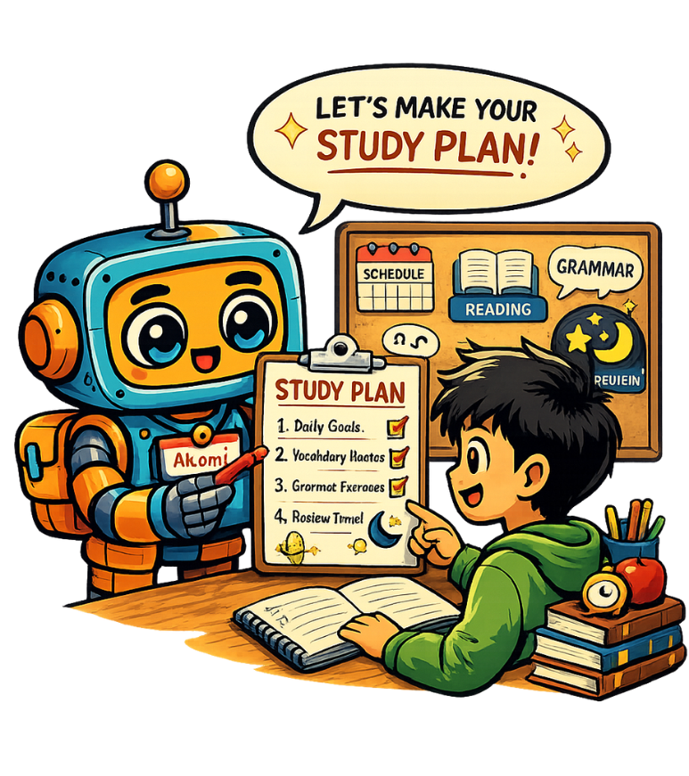 Personalised study plan for a student on Akademi
