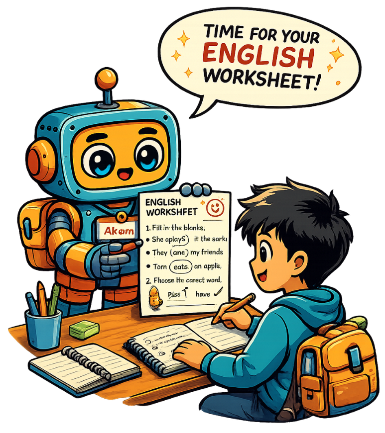 Student starting a worksheet on Akademi